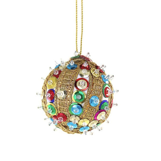 Ribboned And Sequined Pushpin Ornament - Small