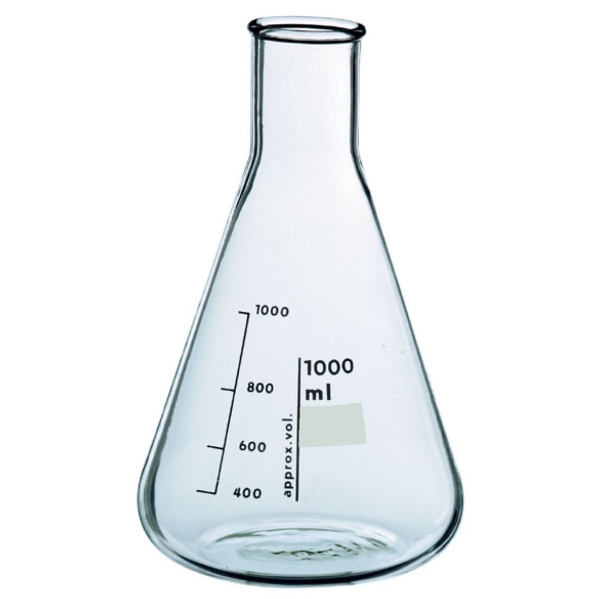 ERLENMEYER FLASK, 1000ML (1L) BOROSILICATE GLASS