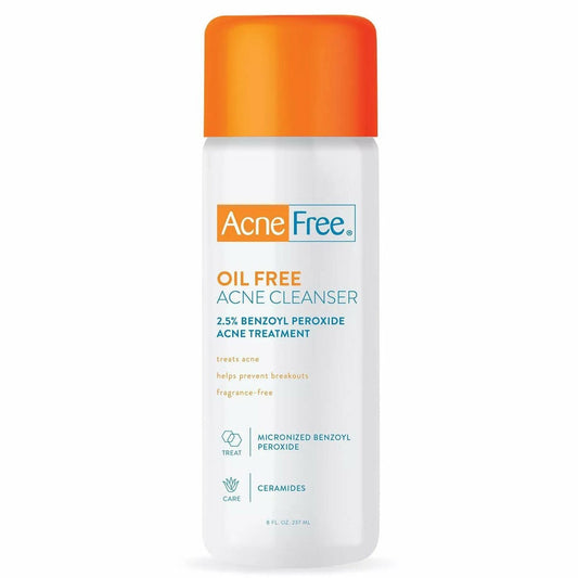 AcneFree Oil-Free Acne Cleanser with 2.5% Benzoyl Peroxide Acne Treatment 8 oz