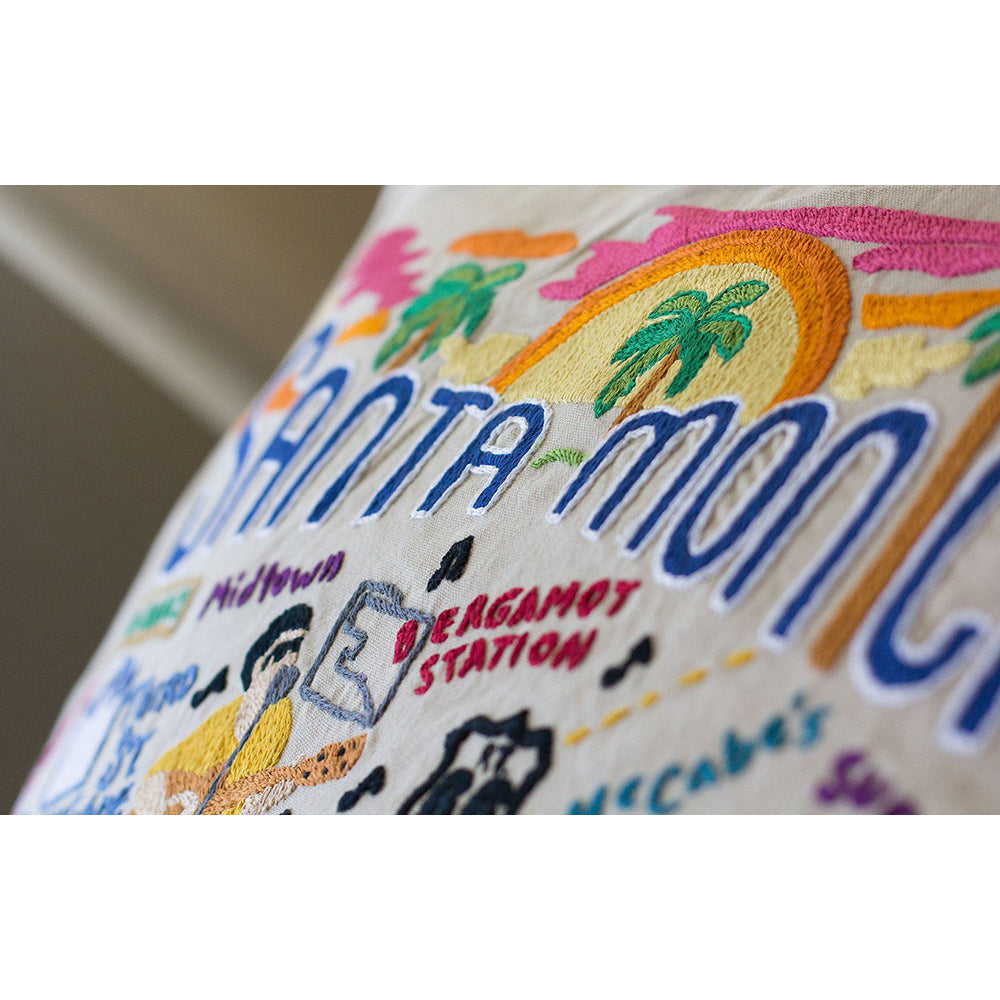 Santa Monica, CA Hand-Embroidered Pillow - Osadia Concept Store