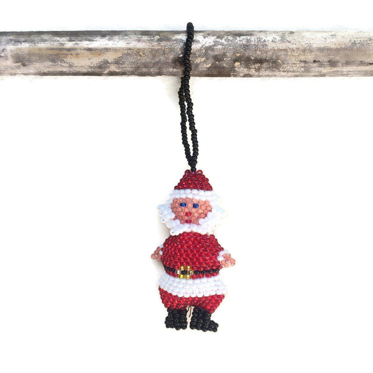 Santa Seed Bead Ornament - Guatemala - Osadia Concept Store