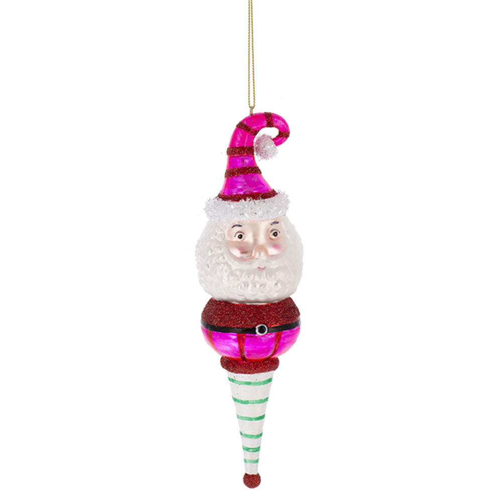 Vintage Santa Reflector Glass Ornaments Set of 3