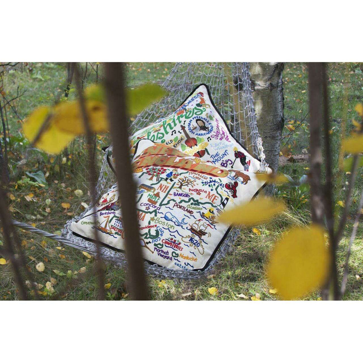 Savannah, GA Hand-Embroidered Pillow