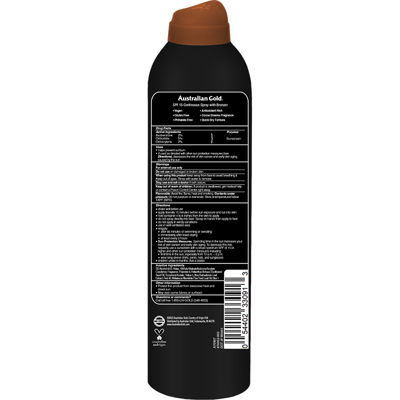 Australian Gold SPF 15 Continuous Spray Bronzer 6 Oz