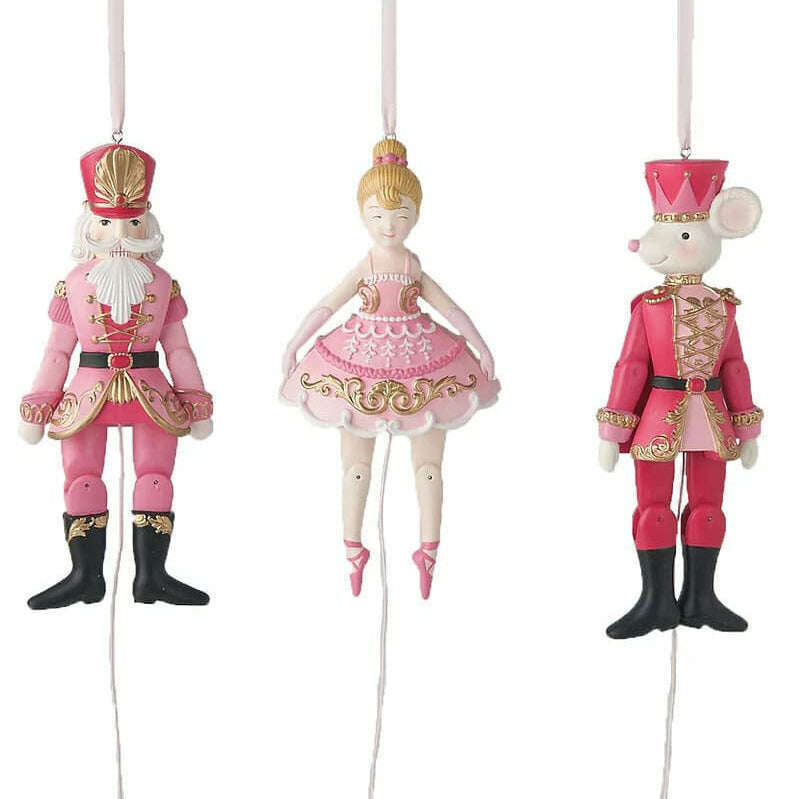 Set of 3 Nutcracker Sweet Shoppe Pull String Ornaments by December Diamonds