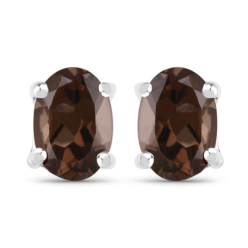 3.14 Carat Genuine Smoky Quartz .925 Sterling Silver Jewelry Set