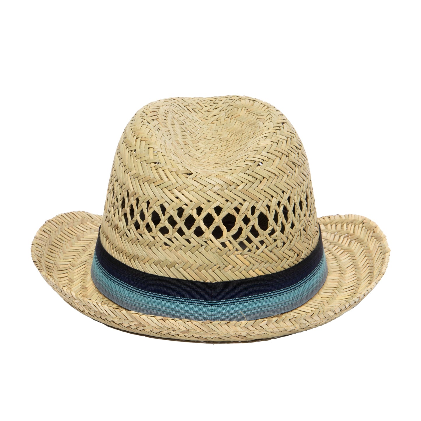 Mens Seagrass Fedora With Multi Color Inset