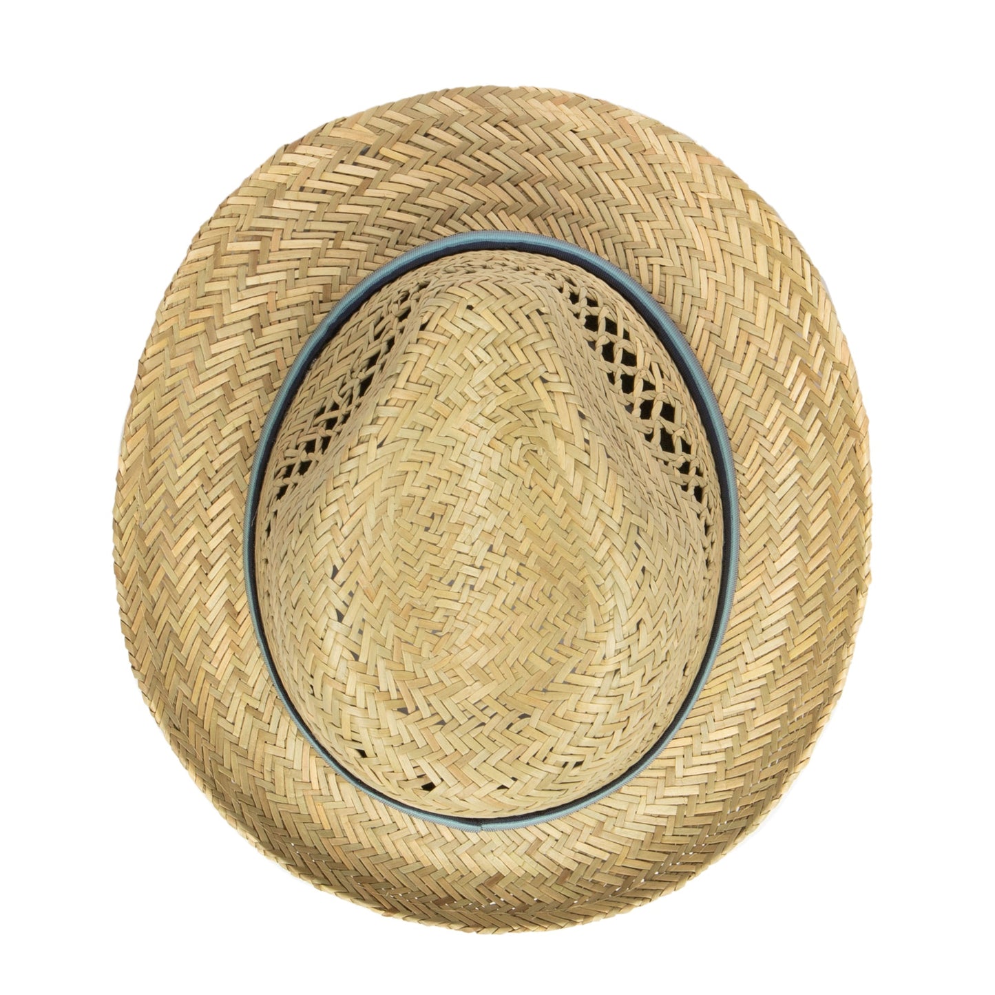 Mens Seagrass Fedora With Multi Color Inset