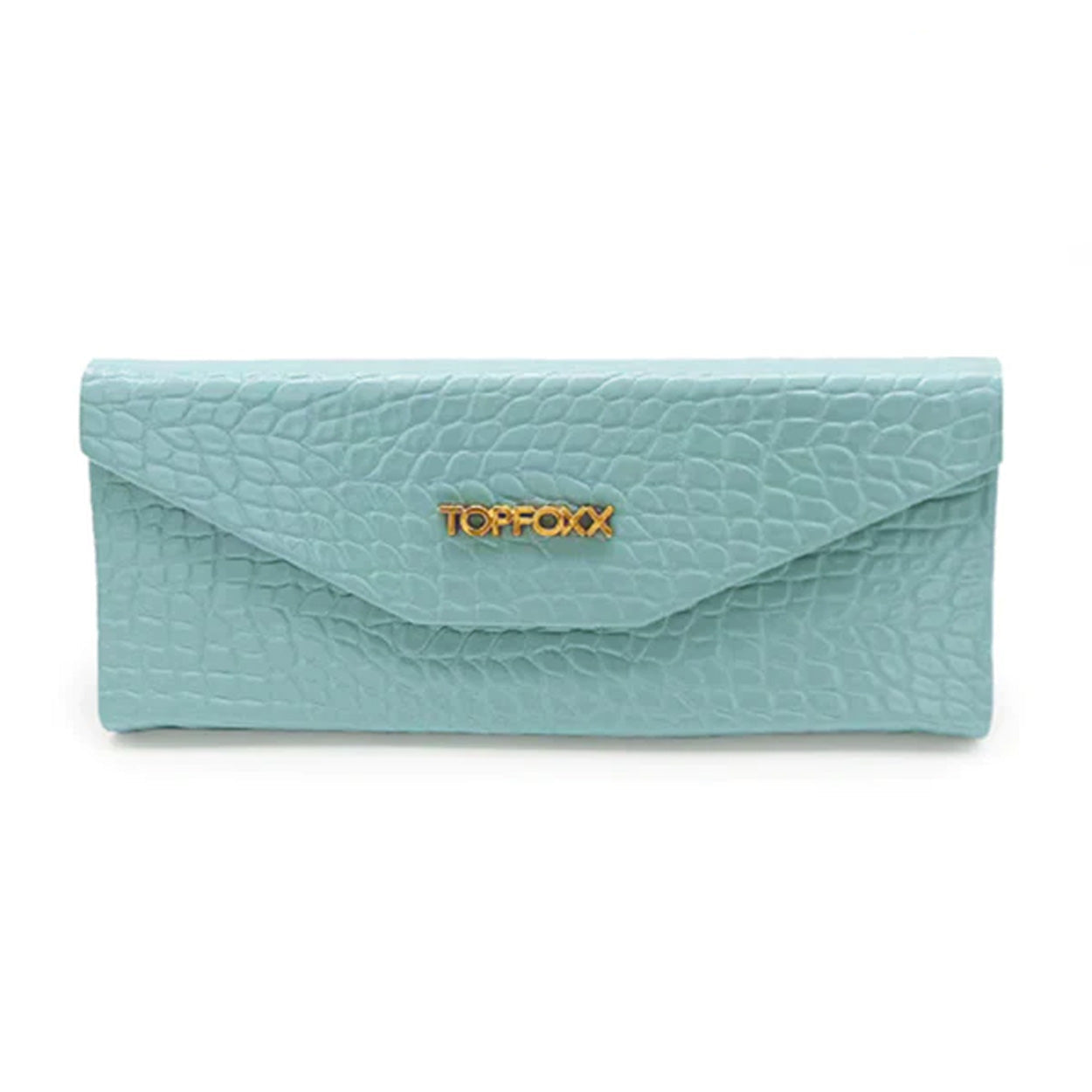 Turquoise Faux Croco Hard Case