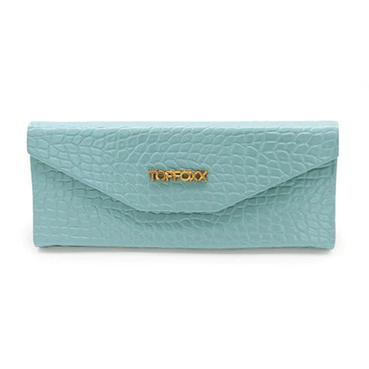 Turquoise Faux Croco Hard Case