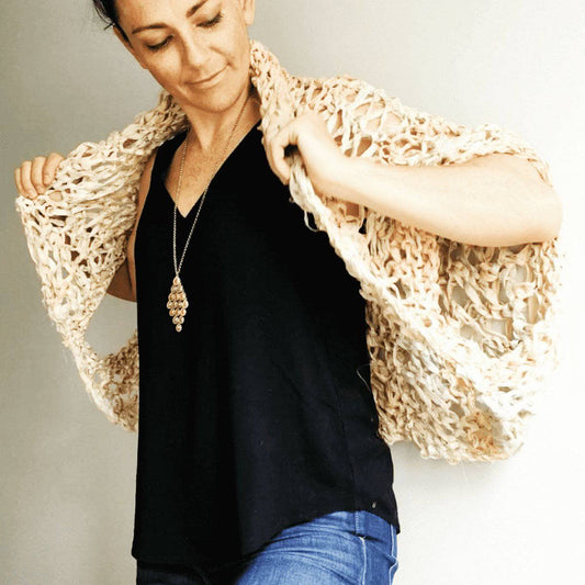 Silk Garter + Lace Summer Cocoon Coat Knit Kit