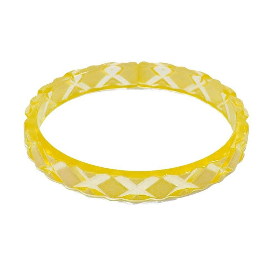 Quilted Resin Bangle Bracelet -YELLOW