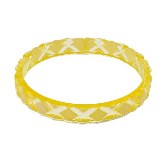 Quilted Resin Bangle Bracelet -YELLOW