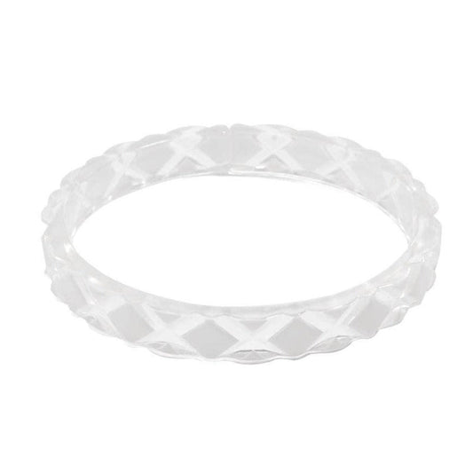 Quilted Resin Bangle Bracelet -WHITE