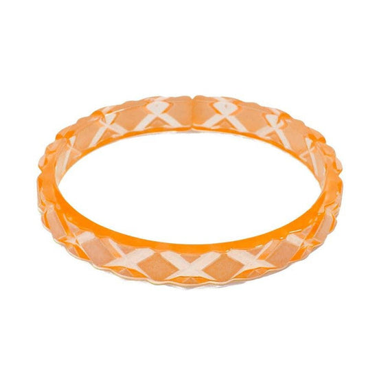 Quilted Resin Bangle Bracelet -BRIGHT ORANGE