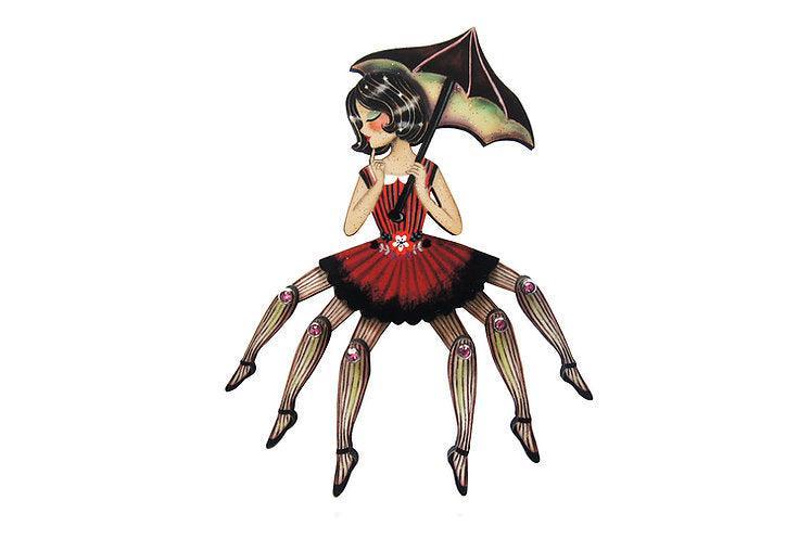 Spider Woman Halloween Brooch by Laliblue