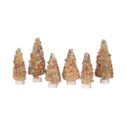 Sprinkles Bottle Brush Trees Set of 6 by Bethany Lowe Designs