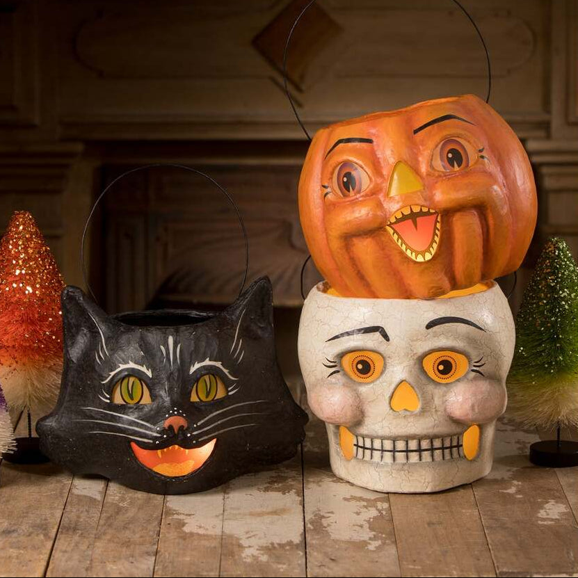 Spunky Pumpkin Bucket Paper Mache by Bethany Lowe Designs - Osadia Concept Store