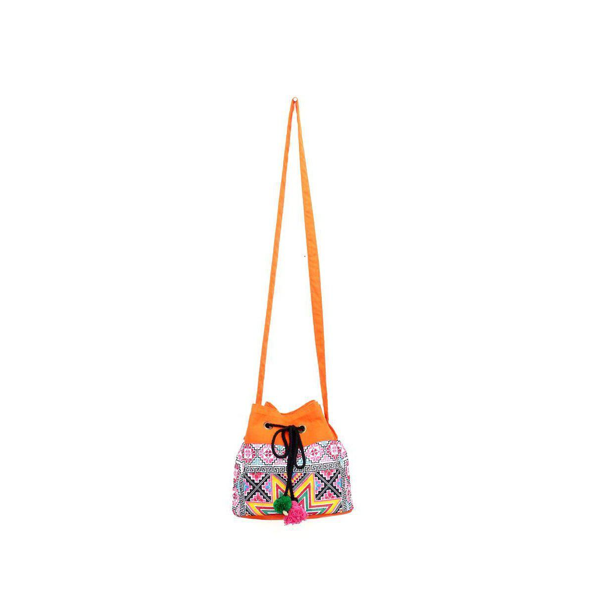 Star Hmong Embroidered Bucket Bag - Thailand