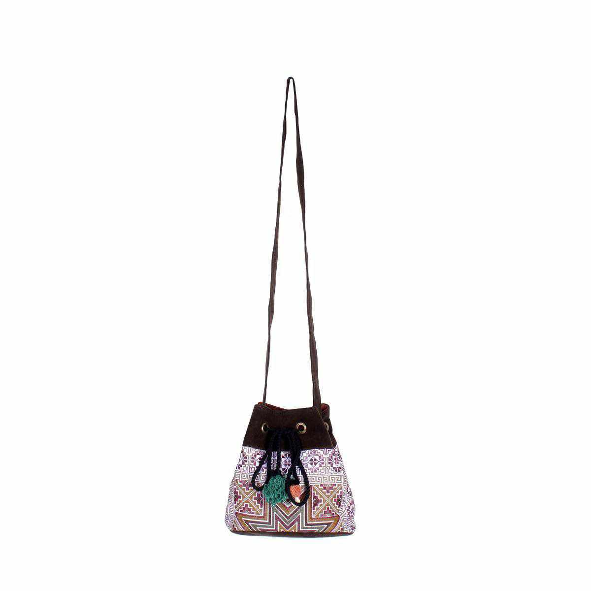Star Hmong Embroidered Bucket Bag - Thailand