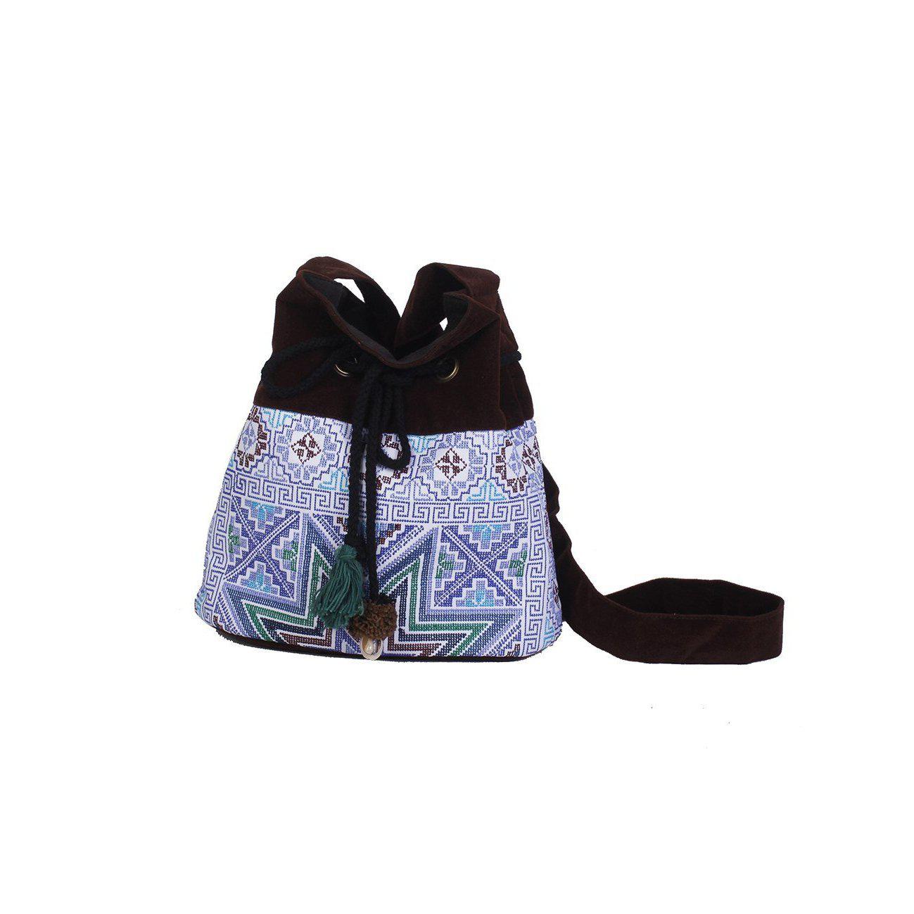 Star Hmong Embroidered Bucket Bag - Thailand
