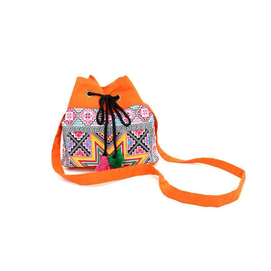 Star Hmong Embroidered Bucket Bag - Thailand