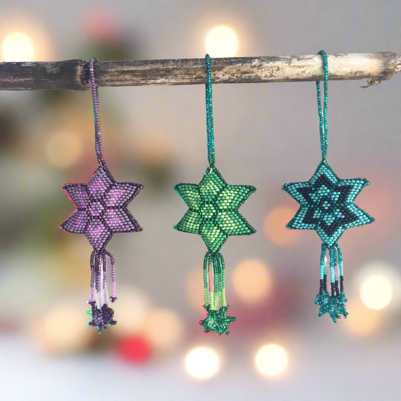 Star Seed Bead Handmade Ornament - Guatemala