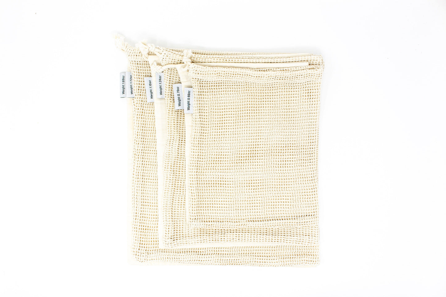 Organic Cotton Produce Bags - Set of 6