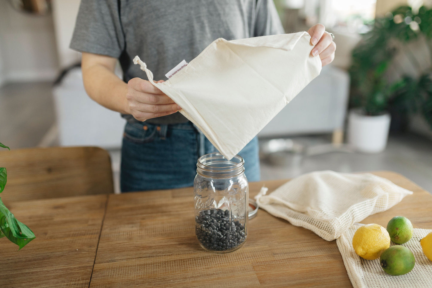 Organic Cotton Produce Bags - Set of 6