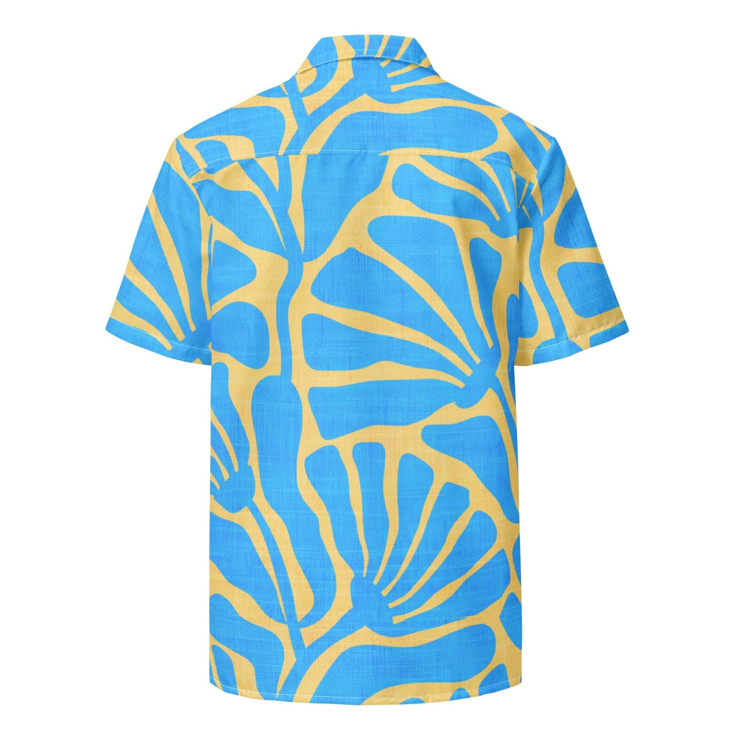Men's Blue and Gold Ancient Floral Hawaiian Shirt