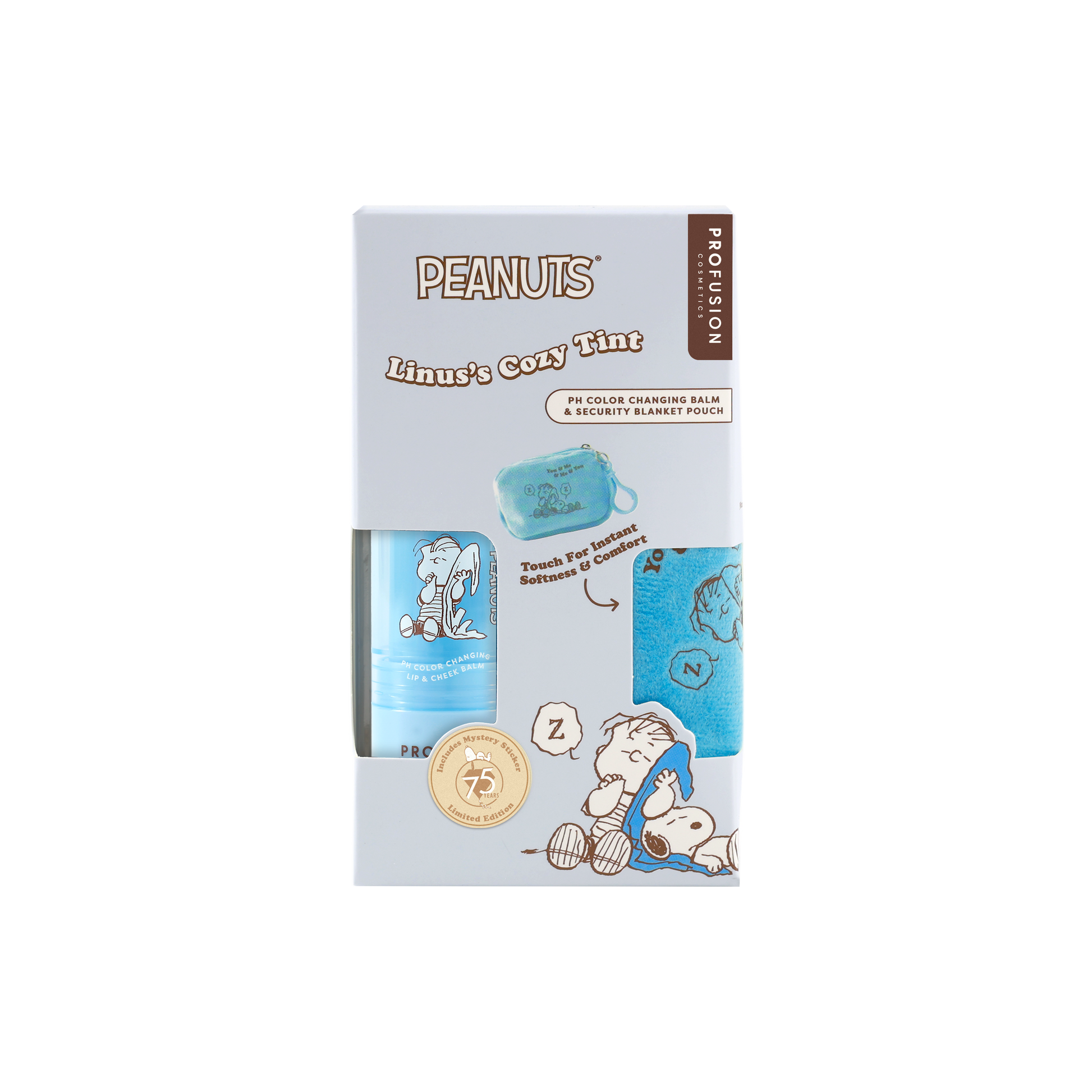 Peanuts 75th | Linus’s Cozy Tint PH Color Changing Balm & Security Blanket Pouch - Osadia Concept Store