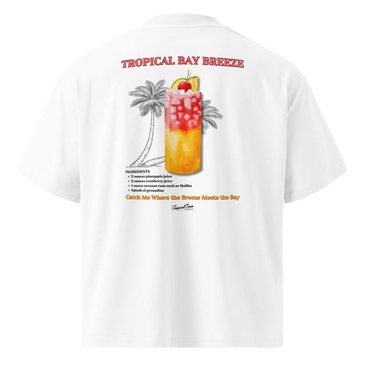 Tropical Bay Breeze Cocktail Shirt – Oversized Organic Cotton Beach Tee