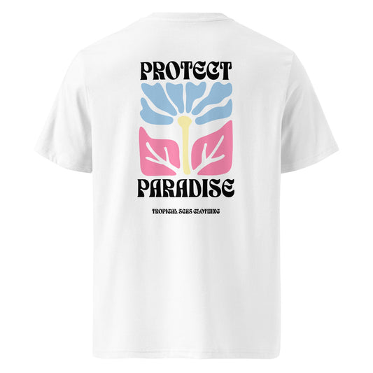Protect Paradise Organic T-Shirt – Tropical Graphic Tee for Ocean Lovers