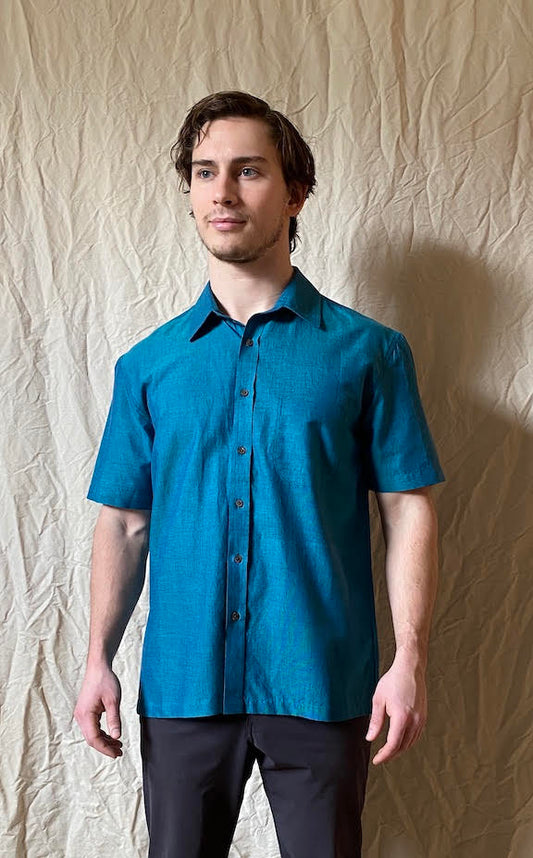 Teal Handloom Shirt