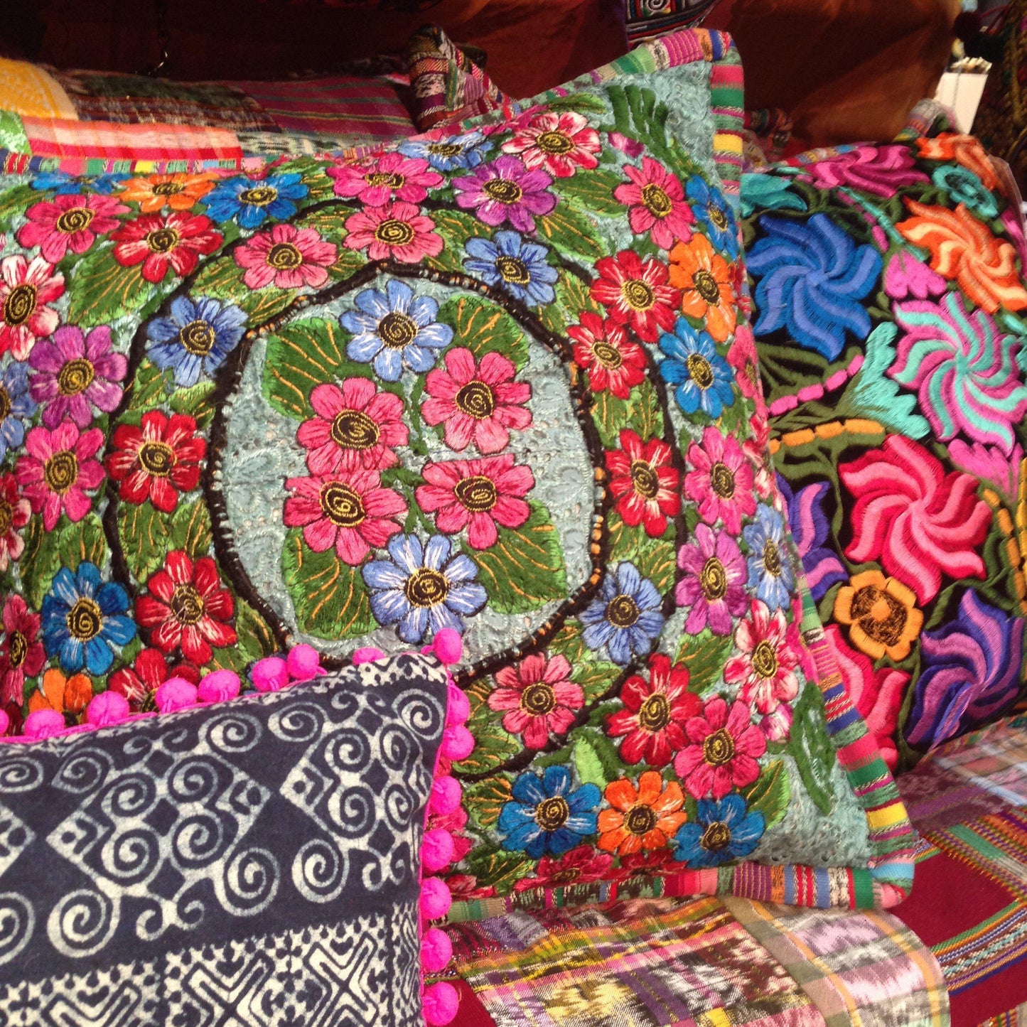 Up-cycled Maya Floral Pillow Cover - Guatemala