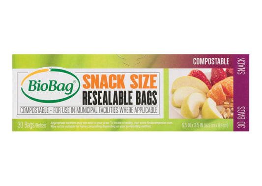 Biobag Resealable Food Storage Bags, 6.5" x 3.5", 1.8 mil (QTY: 360 Bags)