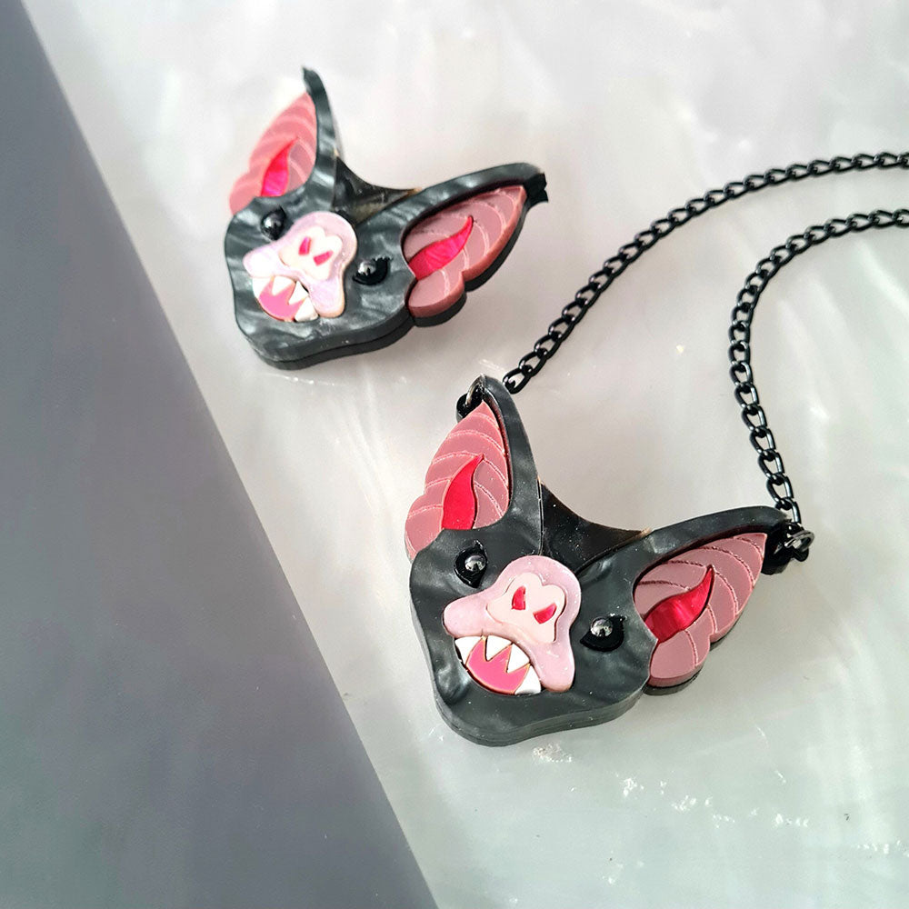 Vampire Bat Necklace by Cherryloco