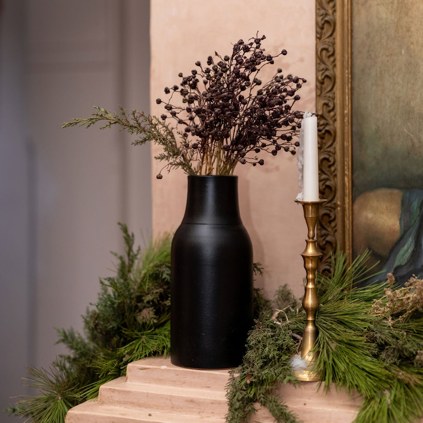 Matte Black Bottle Vase by Apartment F
