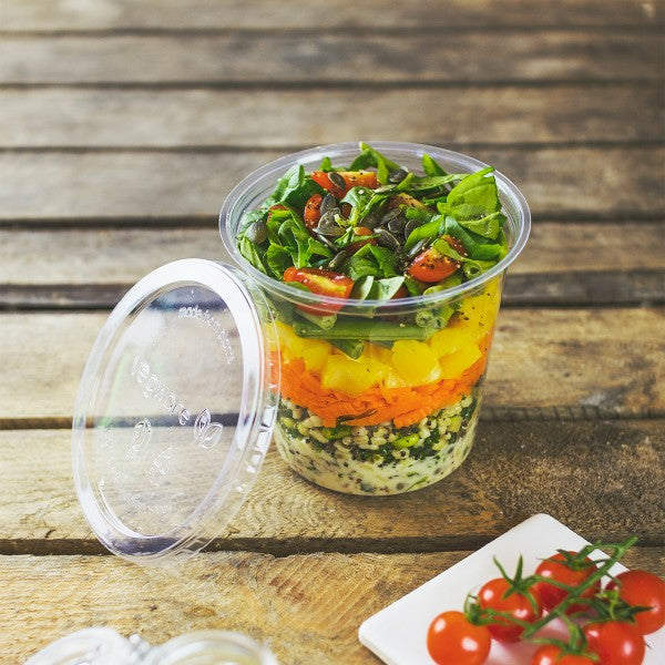 Vegware PLA Round Deli Lid Fits 8–32oz Containers Compostable Clear (QTY 500), SKU VDC-120H