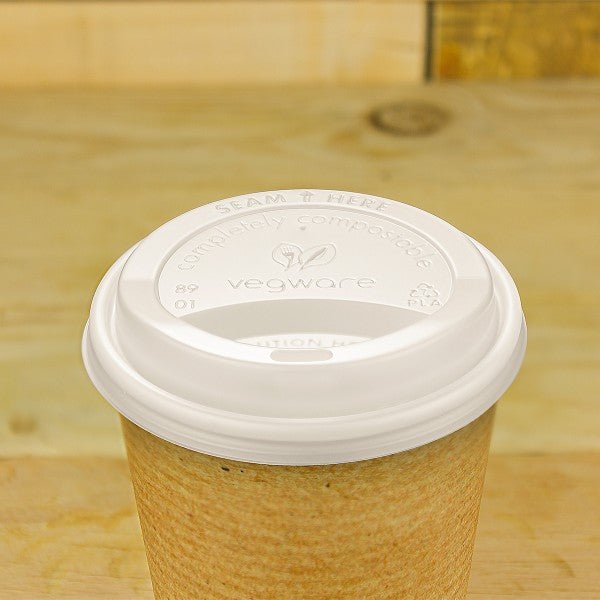 Vegware 89-Series CPLA Hot Cup Lid (QTY 1000), SKU VLID89S