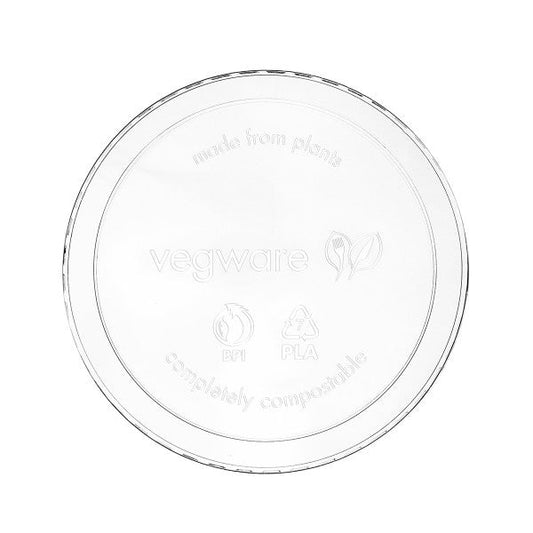 Vegware PLA Round Deli Lid Fits 8–32oz Containers Compostable Clear (QTY 500), SKU VDC-120H