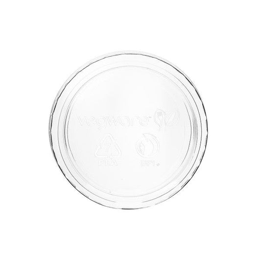 Vegware PLA Portion Cup Lid Fits 2-4oz Portion Cups, Clear Compostable (QTY 2000), SKU CF736