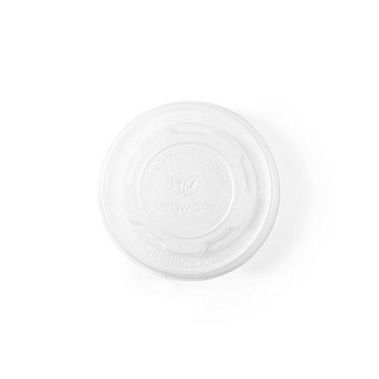 Vegware 90-Series Flat CPLA Lid, No Hole (QTY 1000), SKU VLID90S
