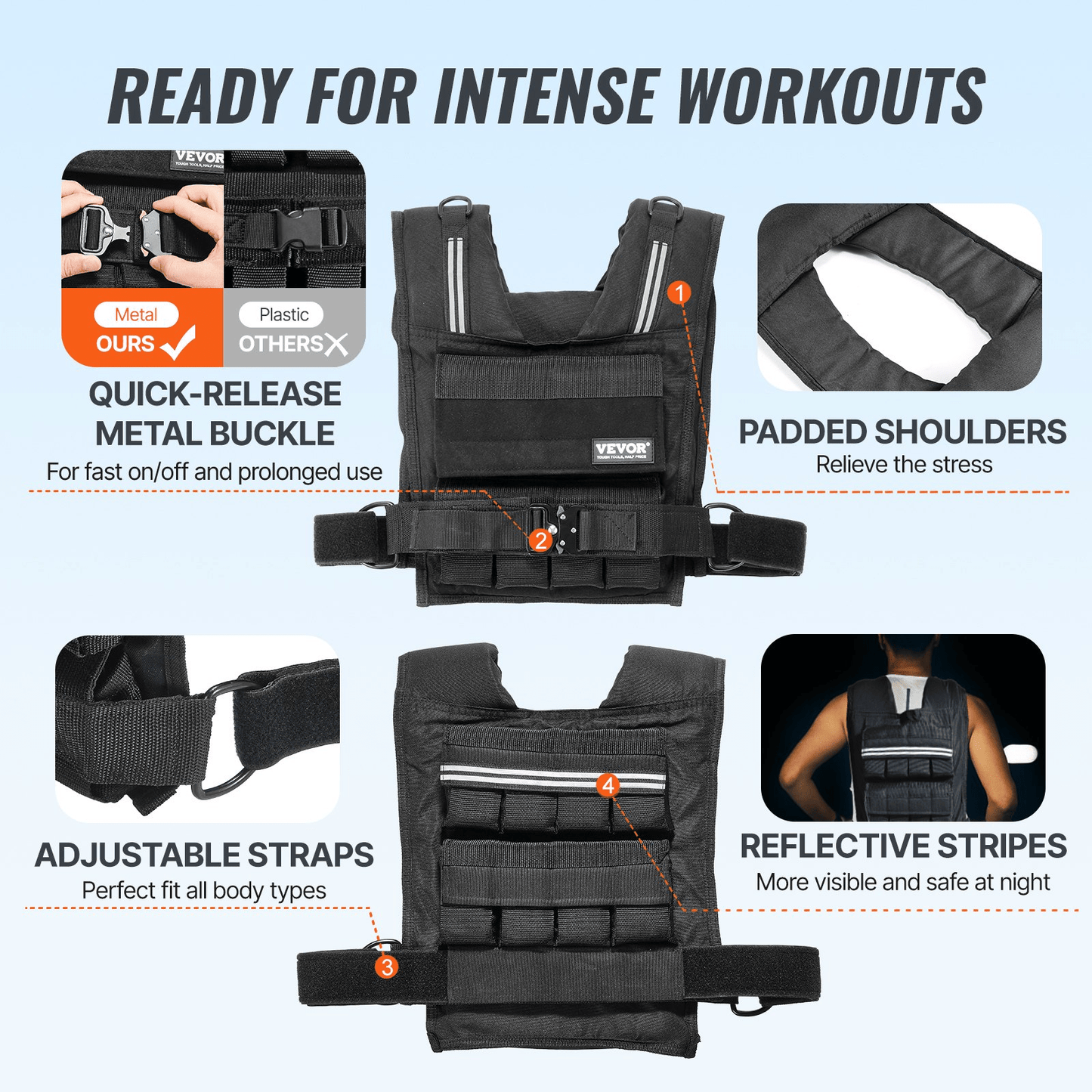 35lb Adjustable Weighted Vest | Strength Training & Running - Osadia Concept Store