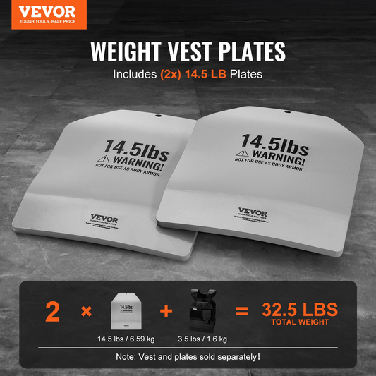 VEVOR Curved Weight Vest Plates for Strength Training Workout 2x14.5 LB Plates - Osadia Concept Store