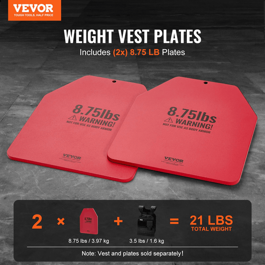 VEVOR Weight Vest Plates for Strength Training Running Workout 2x8.75 LB Plates - Osadia Concept Store