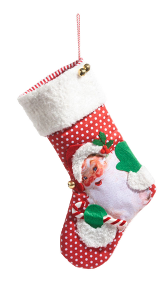 19" Retro Christmas Stocking SANTA