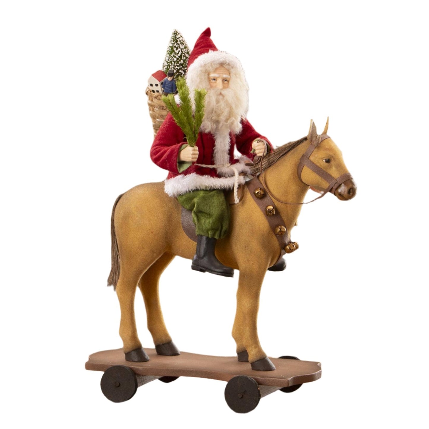 Santa Riding Horse Pull Toy by Bethany Lowe
