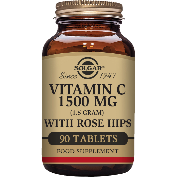 Solgar Vitamin C with Rose Hips Tablets, 1500 Mg, 90 Count / 5 Oz