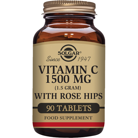 Solgar Vitamin C with Rose Hips Tablets, 1500 Mg, 90 Count / 5 Oz